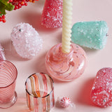 Pink/Transparent Spotted Candle Holder