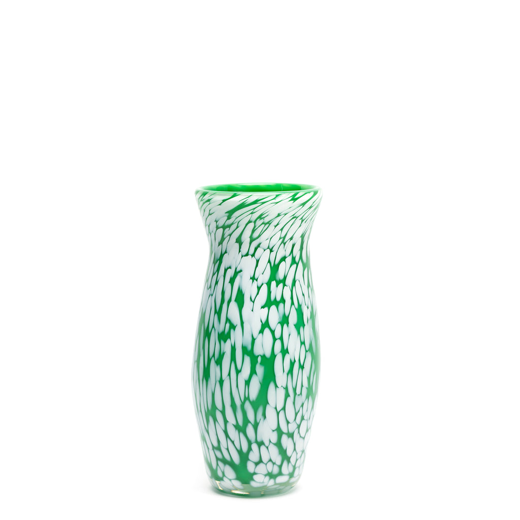 Emerald Green Vase with White Spots