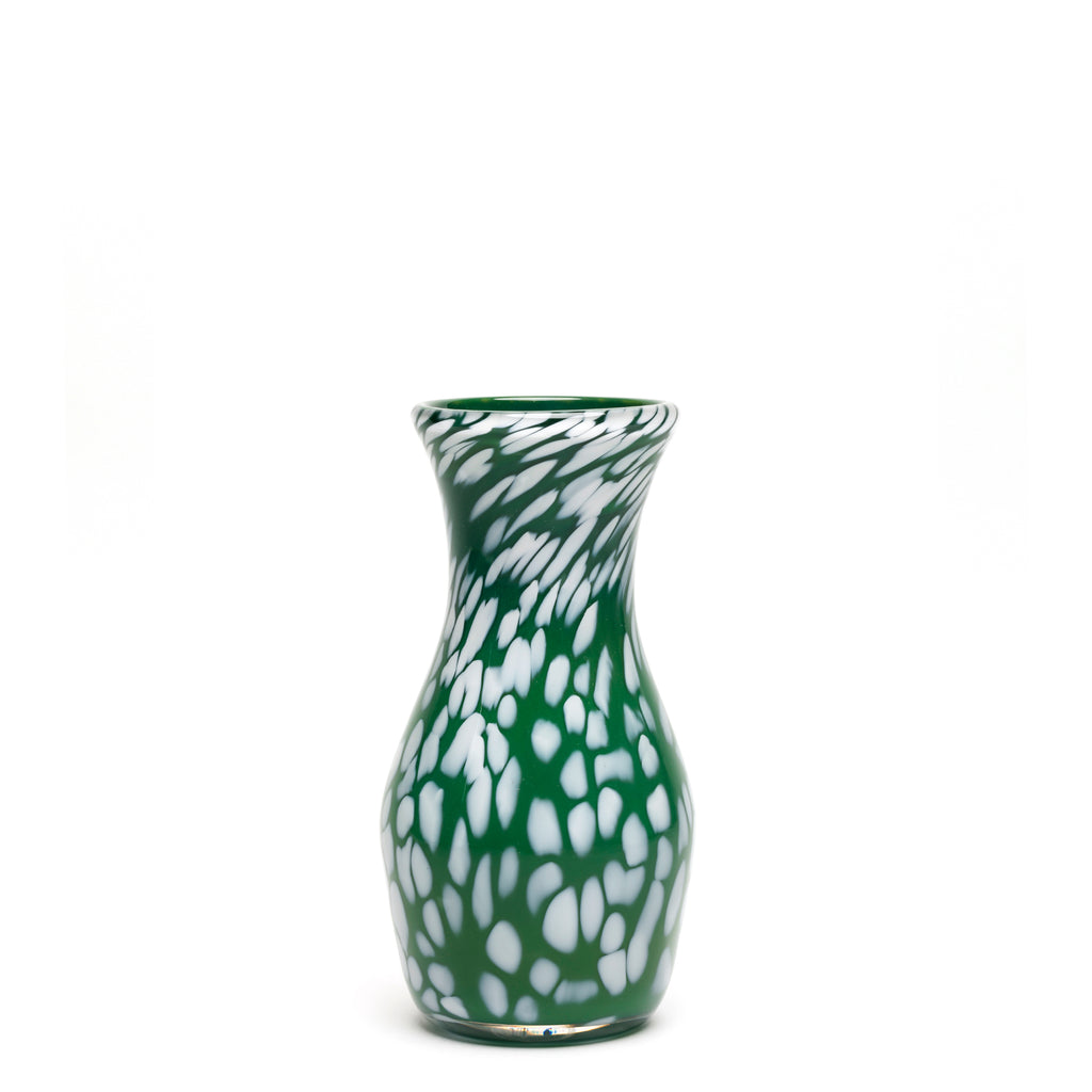 Forest Green/White Spotted Vase