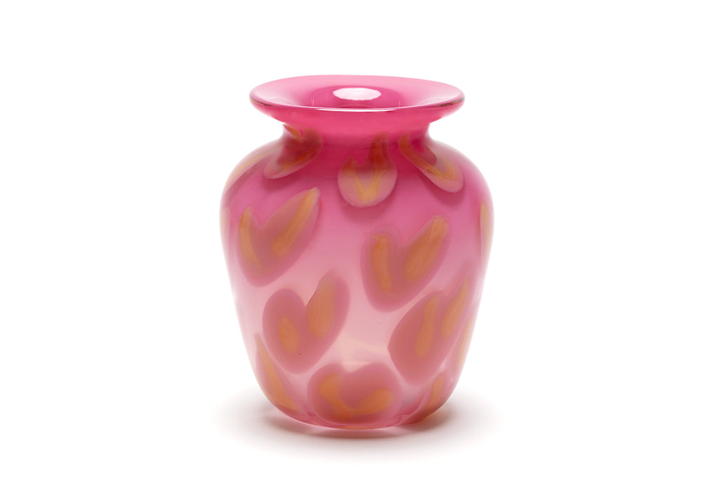 Pink Vase with Rose and Flamingo Strokes