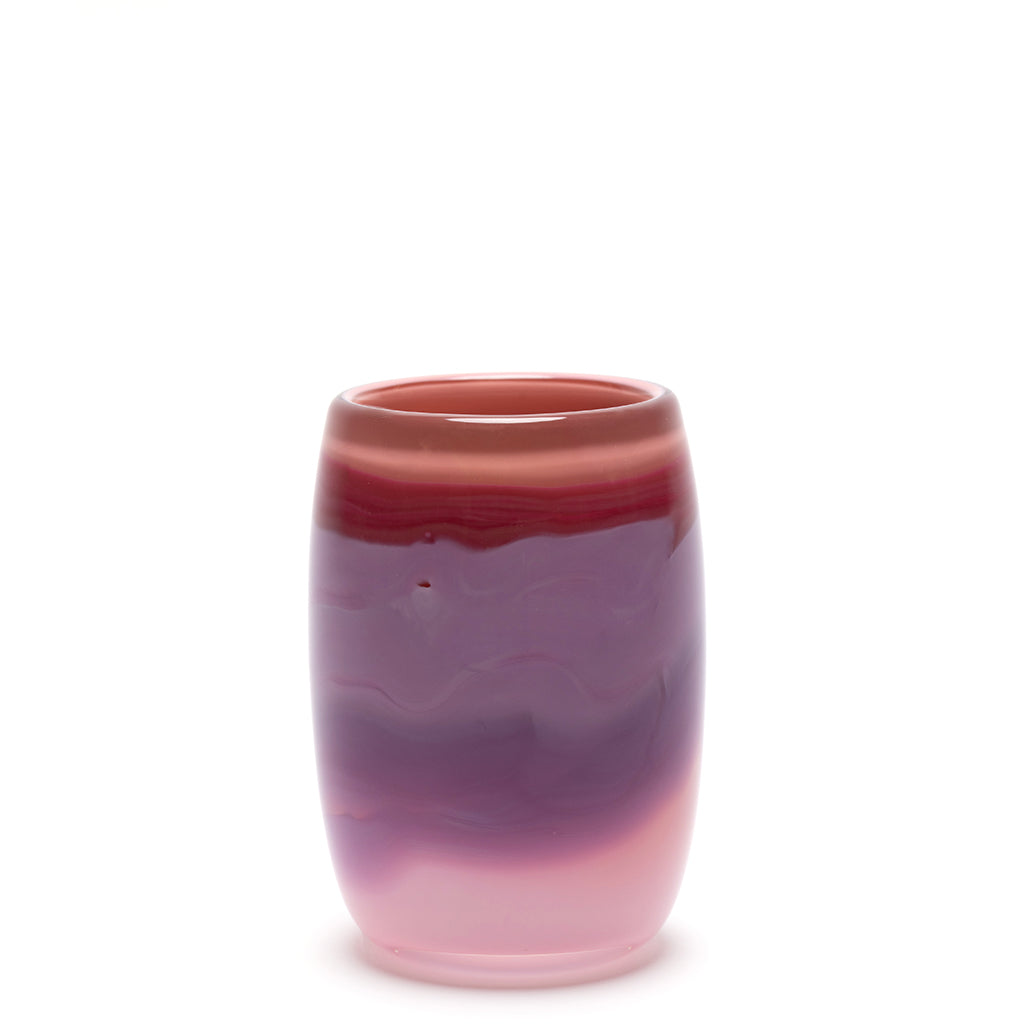 Pink Vase with Rose and Lavender Strokes