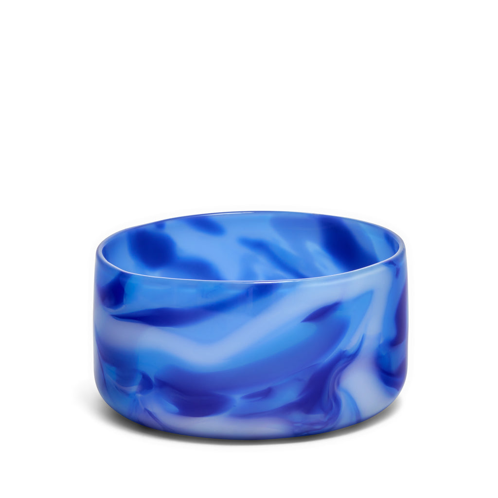 Sky Blue Bowl with Cobalt Blue, Powder White, and Cornflower Blue Strokes