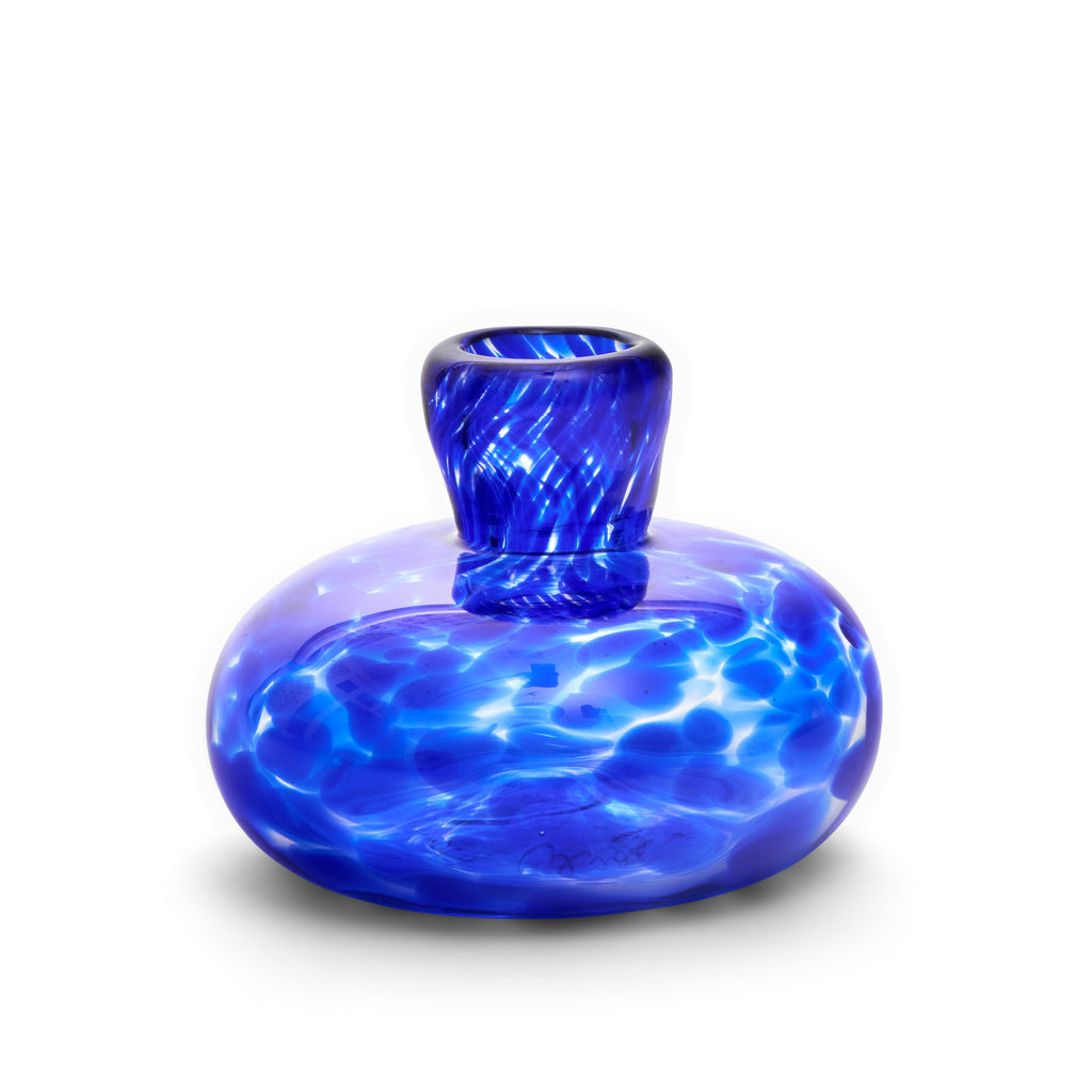 Royal Blue/Transparent Spotted Candle Holder