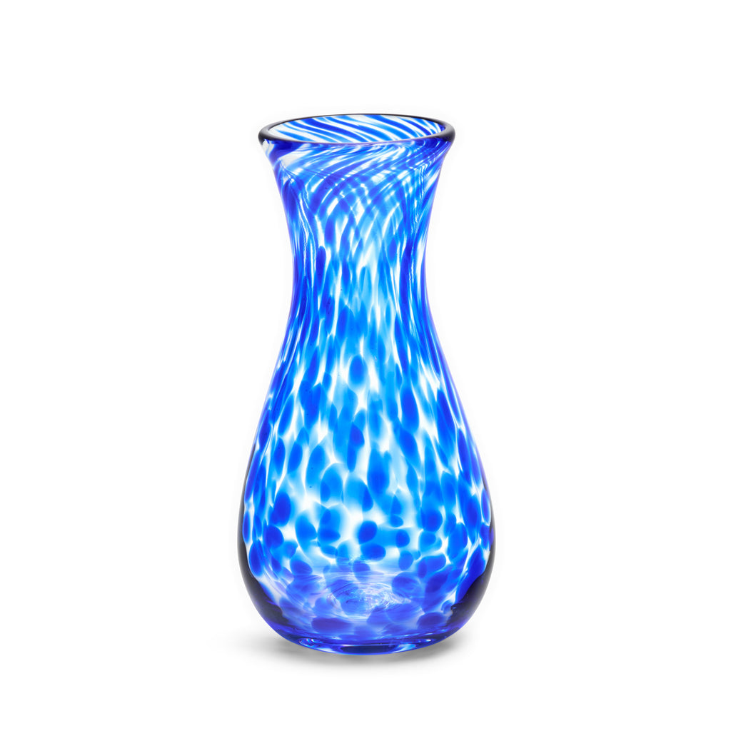 Royal Blue/Transparent Spotted Bud Vase