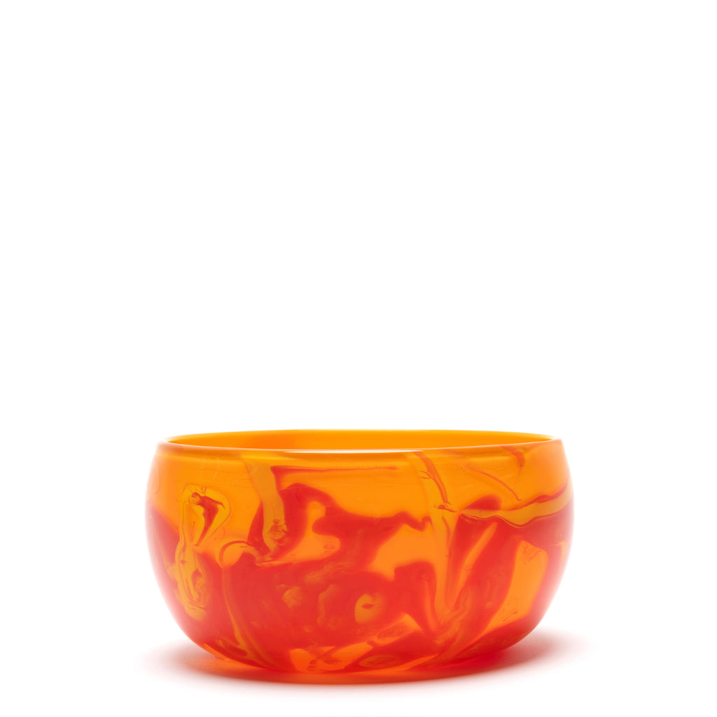 Orange Bowl with Red Swirls