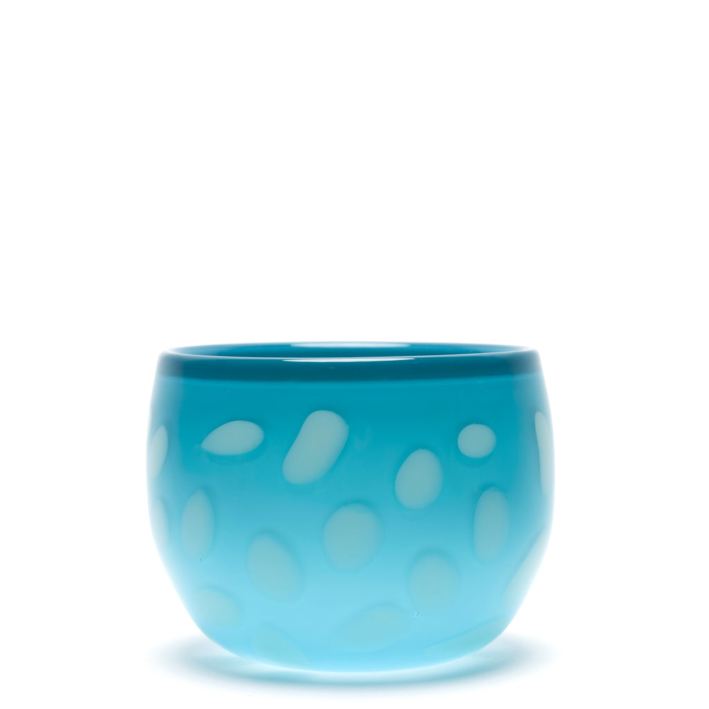 Aqua Bowl with Mint Spots