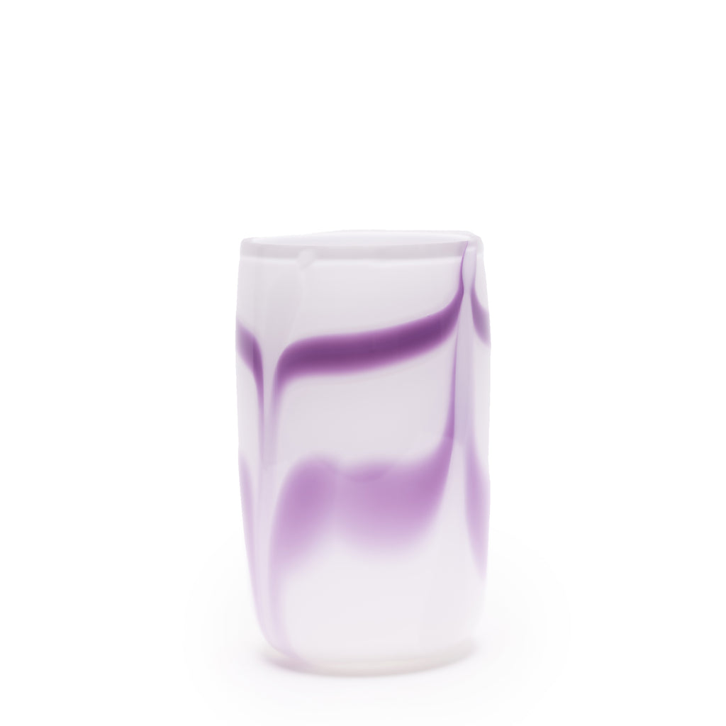 White Vase with Purple Strokes