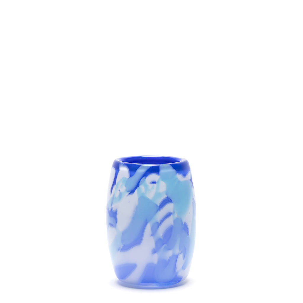 Sky Blue Vase with Light Blue and White Strokes