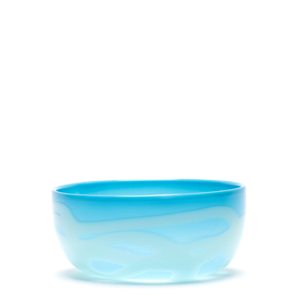 Aqua Bowl with Mint Strokes