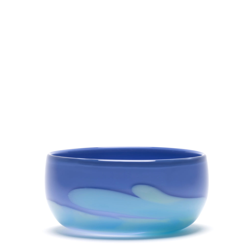 Blue Bowl with Light Blue and Mint Strokes