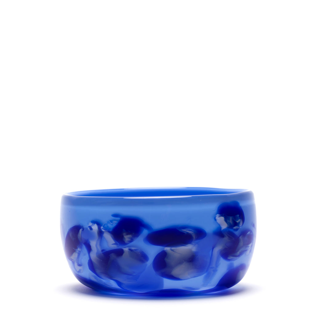 Sky Blue Bowl with Royal Blue and Grey Swirls