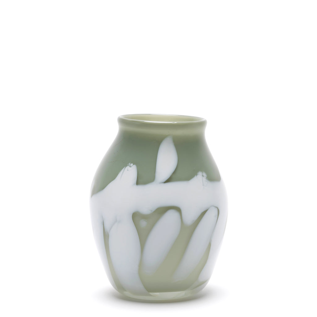 Grey Vase with White Strokes