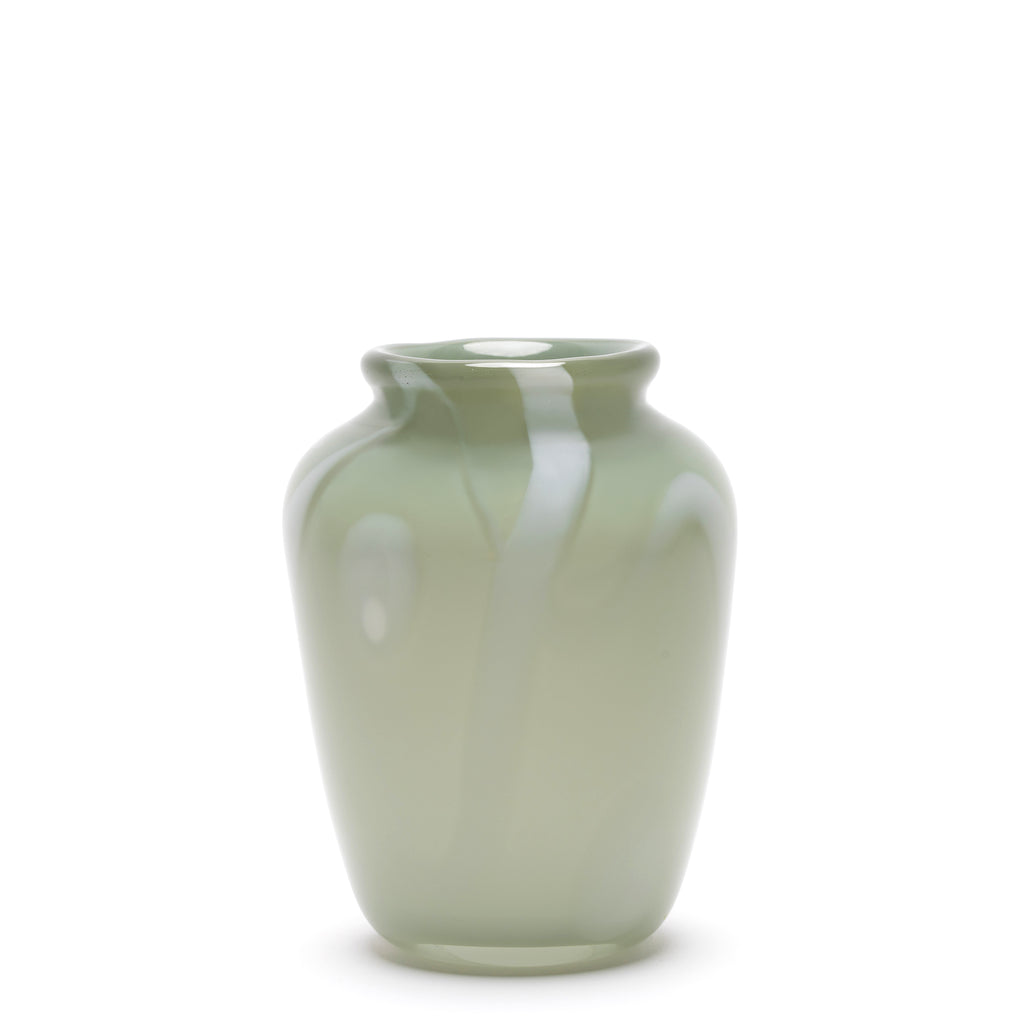 Grey Vase with White Swirls