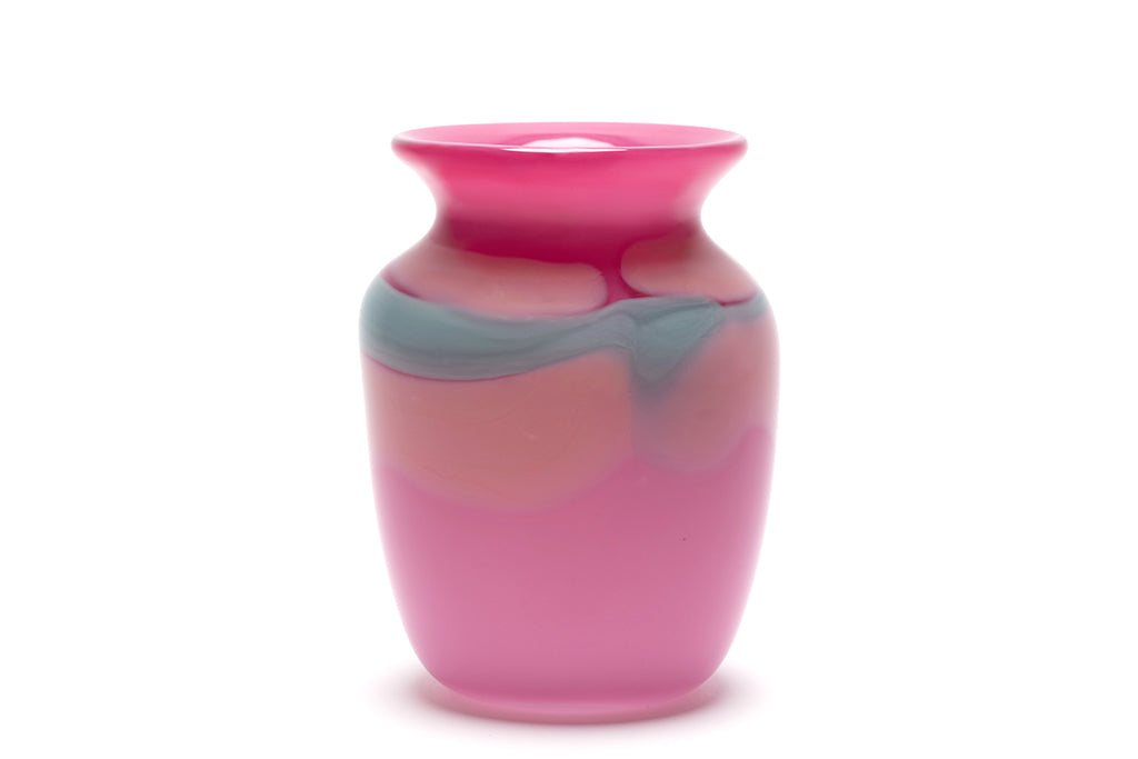 Pink Vase with Teal and Pink Strokes