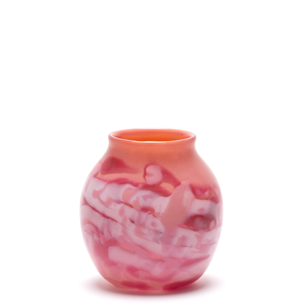 Pink Vase with White, Rose and Pink Swirls