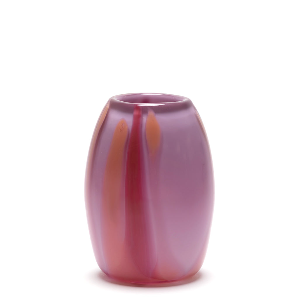 Dusty Pink Vase with Flamingo and Dark Pink Lines
