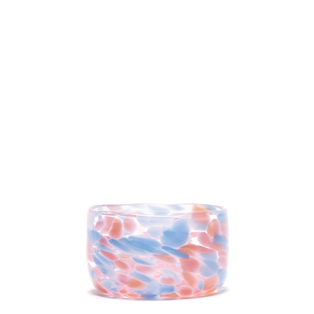 Transparent Large Candy Bowl with Pink and Sky Blue Spots