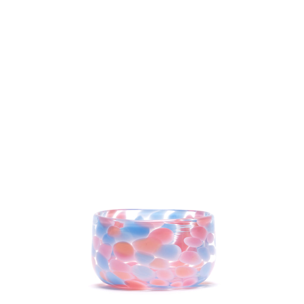 Transparent Small Candy Bowl with Pink and Sky Blue Spots