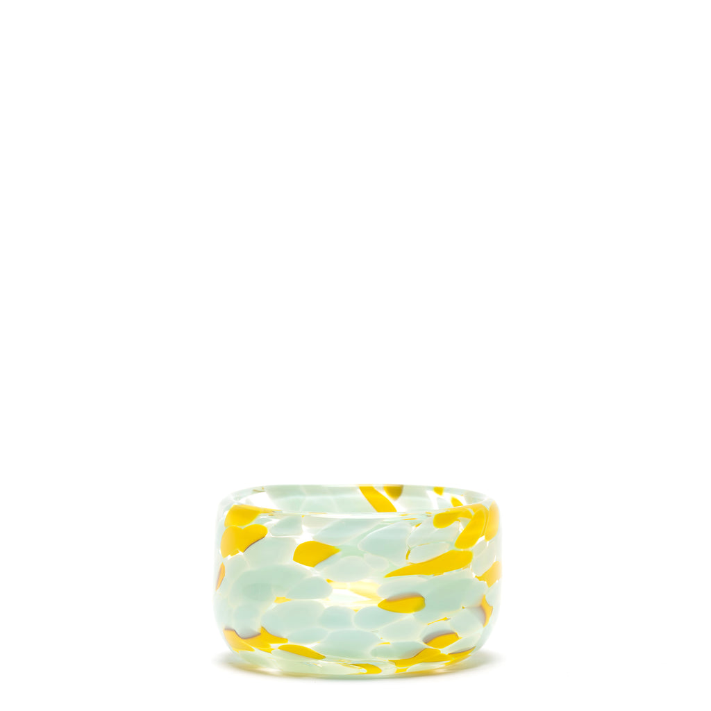 Transparent Small Candy Bowl with Yellow & Seafoam Spots