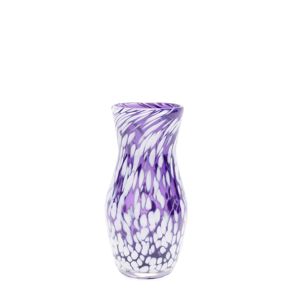Transparent Hyacinth/White Spotted Vase