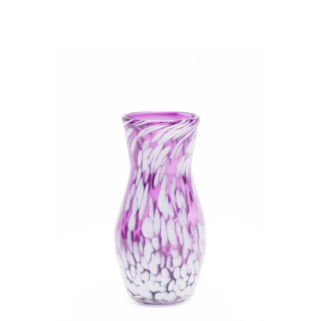 Transparent Amethyst/White Spotted Vase