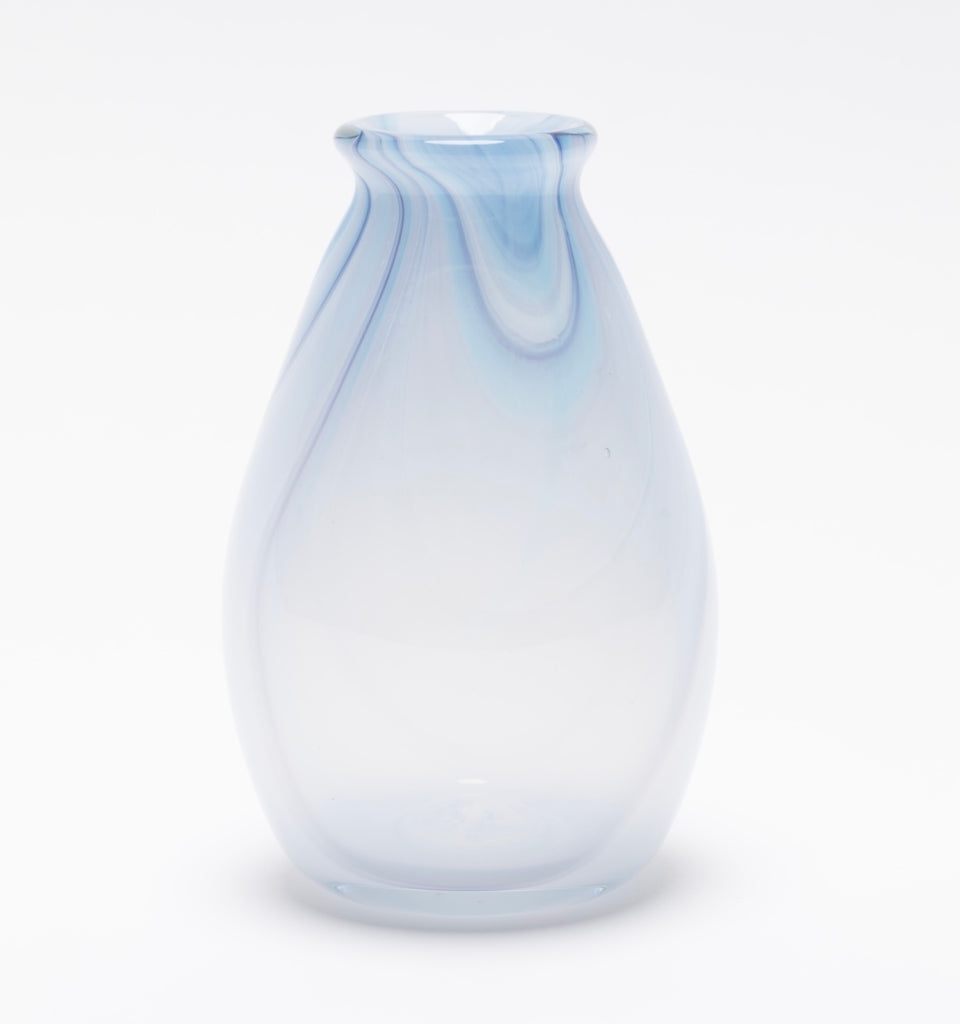 Transparent Powder Blue Marbleized Vase
