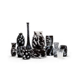 Charcoal Vase with White Vertical Stripes