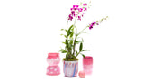 Pink Vase with Flamingo Pink and White Strokes