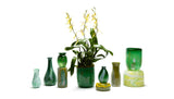 Green Vase with Lime Green, White, and Pistachio Strokes