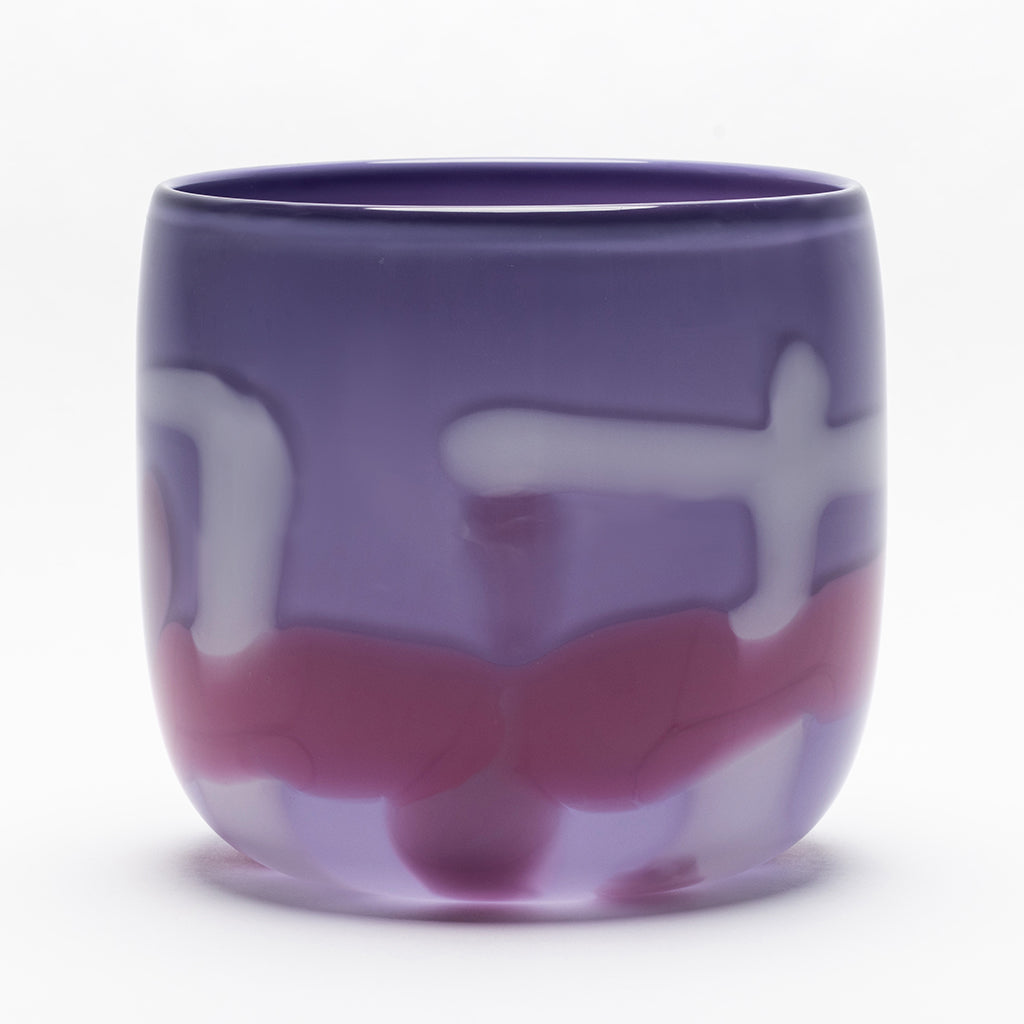 Lilac Vase with Rose and White Strokes