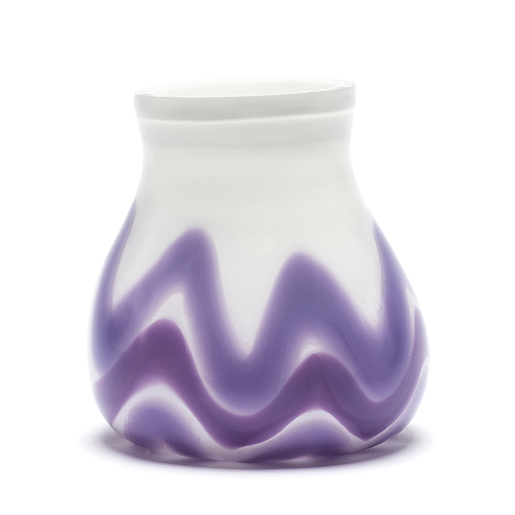 White Vase with Lilac Zig-Zags