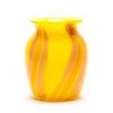Yellow Vase with Coral and Yellow Stripes