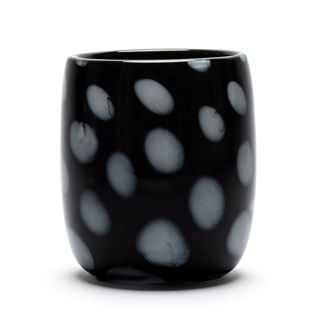 Dark Amethyst Vase with Powder White Spots