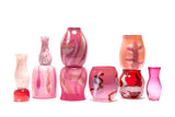 Bubblegum Pink Vase with Flamingo Rose and White Strokes