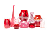 Transparent Marbleized Cherry Red Vase