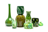 Cactus Green Dropneck Vase with Teal and Green Strokes