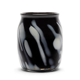 Charcoal Vase with White Vertical Stripes