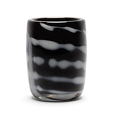 Charcoal Vase with White Strokes