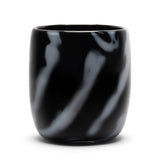 Black Vase with White Strokes