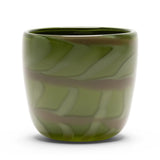 Olive Vase with Sage and  Brown Strokes