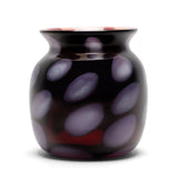 Plum Vase with White and Coral Spots