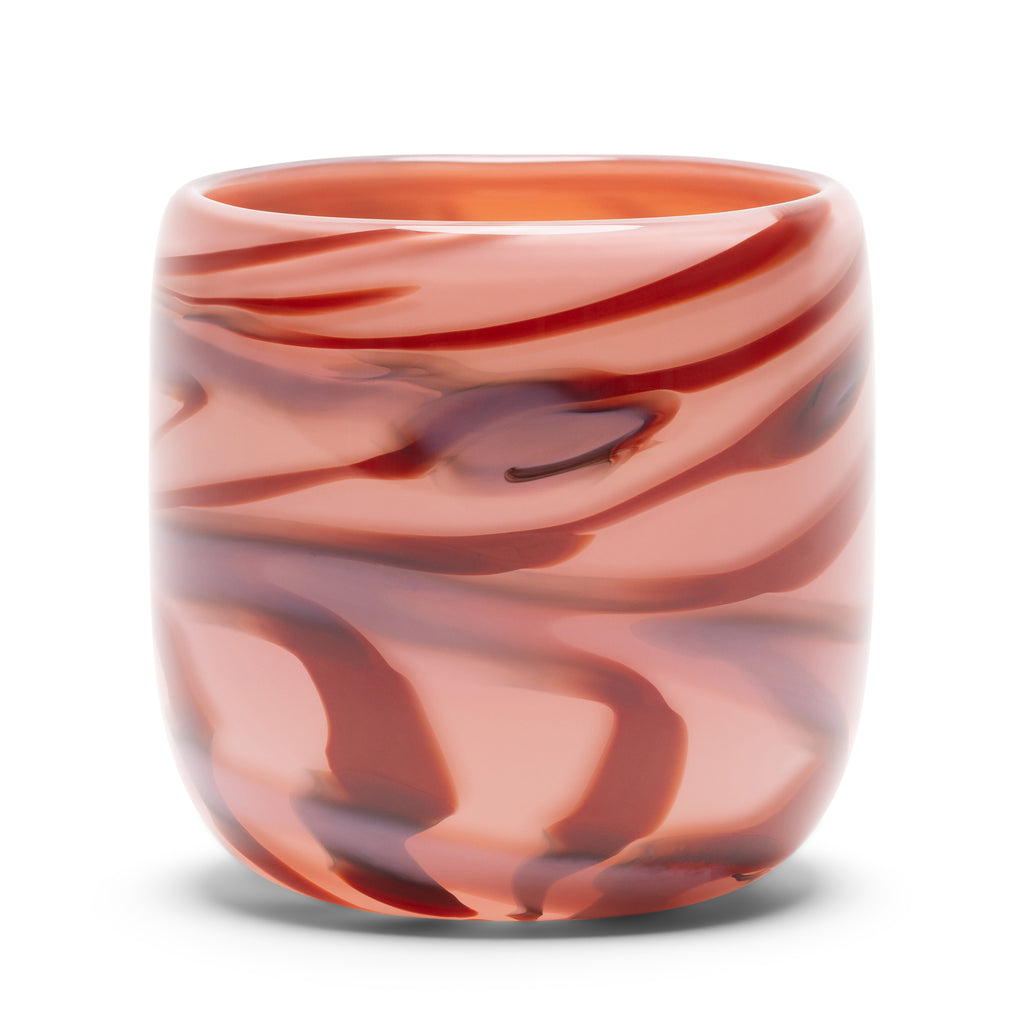 Salmon Pink Vase with Oxblood  and Sahara Strokes
