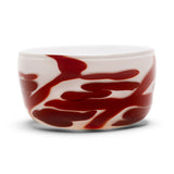 White Bowl with Oxblood Strokes
