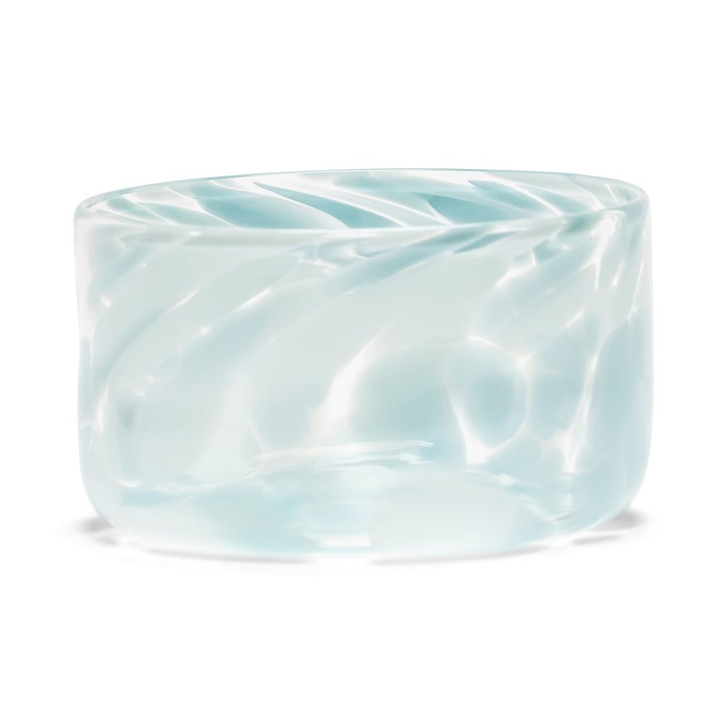Large Transparent Candy Bowl with Sky Blue Strokes