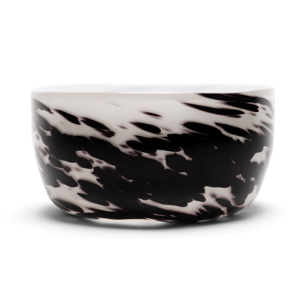 Large White Bowl with Black Strokes