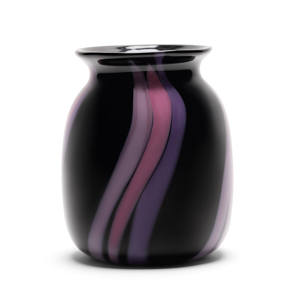 Onyx Vase with Lilac, Rose, and Amethyst Strokes
