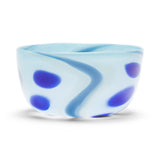 Sky Blue Bowl with Cobalt Spots and Blue Strokes