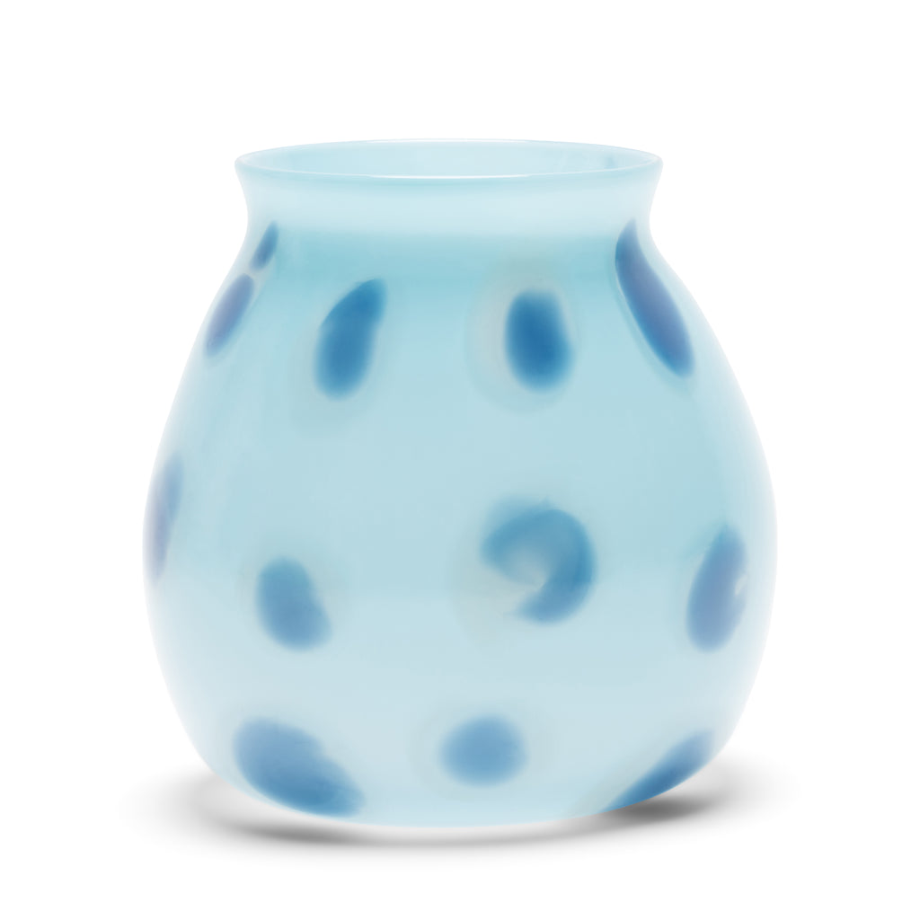 Sky Blue Vase with Cobalt Spots