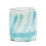 White Vase with Aqua and Seafoam Strokes