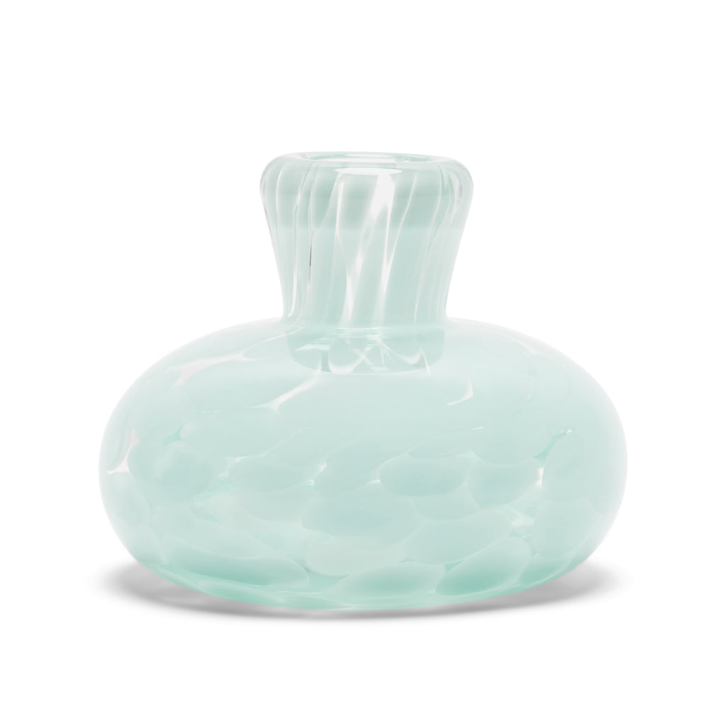 Seafoam/Transparent Spotted Candle Holder